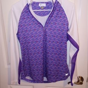 Women's Greg Norman Golf Jacket Solar XP Sz M Purple Play Dry